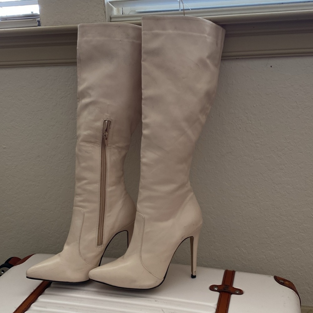 Blush Pink Pleather Boots Perfect for ANY season